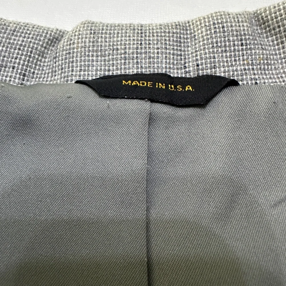 VTG Pioneer Wear Mens 42 Western Blazer Sport Coat Grey Wool Blend Yoke USA Made